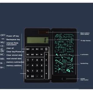 Solar Calculator With LCD Writing Tablet Portable Foldable Desktop Calculato NEW - Picture 1 of 12