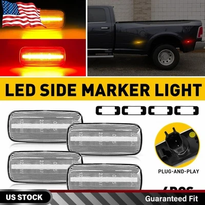 4 luces LED dobles laterales para Dodge Ram 2500 3500 2010-2018 ámbar y rojo Foto 1 de 4