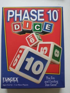 Juego de dados fase 10 de colección Fundex caja azul almohadilla de puntuación instrucciones completo 1998 - Imagen 1 de 3