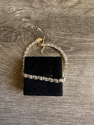 Elegante Brazalete Oro Vermeil y Plata Corte Diamante Estampado 925 Sin Piedras Foto 1 de 4