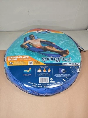 Swimways Spring Float Reclinable XL Piscina Flotador con Portavasos Soportes 300LB Nuevo Foto 1 de 4