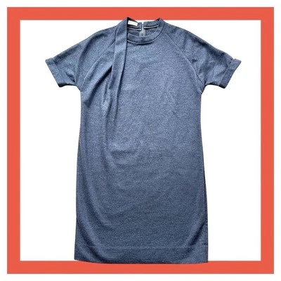 Brunello Cucinelli Dark Gray Short Sleeve Wool Knit Dress M — 第 1/3 张图片