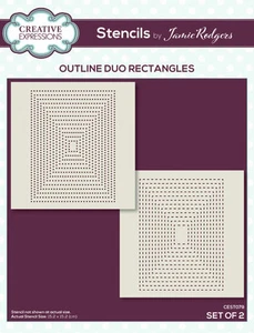 Creative Expressions Stencils By Jamie Rodgers Set of 2 Outline Duo Rectangles - Picture 1 of 3