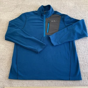 Sudadera grande Eddie Bauer First Ascent PolarTec azul polar 1/4 cremallera para hombre - Imagen 1 de 10