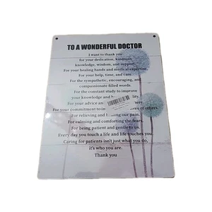 Maravilloso letrero de decoración de pared de regalo de agradecimiento médico 8 X 10 tablero duro - Imagen 1 de 4