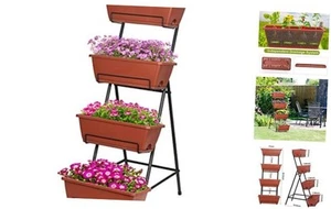 Vertical Raised Garden Bed 4 Tiers Planter Box Freestanding Garden Planter - Picture 1 of 7