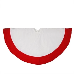 Falda Árbol Navidad Northlight 26" Tradicional Blanco y Rojo Pana - Imagen 1 de 3