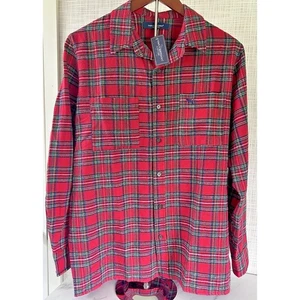 Simply Southern Flanellhemd Herren rot kariert Knopfleiste Tasche Preppy BxW - Bild 1 von 7