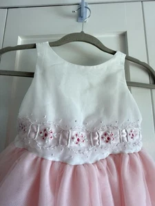Janie And Jack Dress Size 4 Special Occasion Pink Organza Flower - Picture 1 of 9