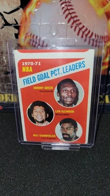 Gol de campo Topps #140 1971-72 PCT. Leaders (HOF) Johnny Green Lew Alcindor - OC Foto 1 de 2