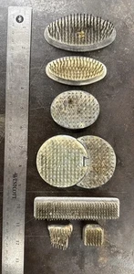Vintage Antique Flower Frogs Ikebana Lot Of 8 Metal Oval Rectangle - Picture 1 of 24