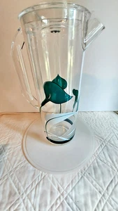 Drinkware Culver Calla Lily Pattern Pitcher Lucite Acrylic No Glasses Preowned - Picture 1 of 18