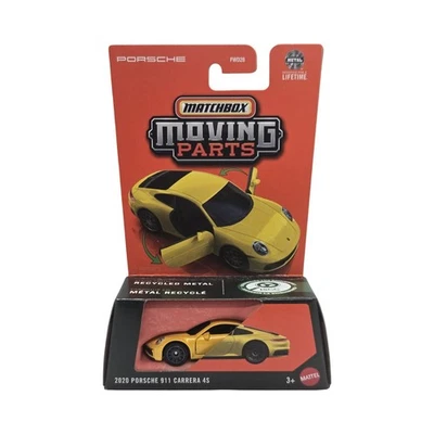 Porsche 911 Carrera 4S 2025 Matchbox 2020 - amarillo - piezas móviles Foto 1 de 2