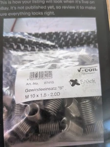 m10 x 1.5 Pitch, 2D Long Inserts(Pack 10) Royal Mail 24hr Service - Imagen 1 de 1