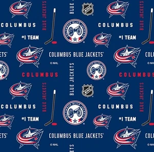 BTHY NHL Hockey Columbus Blue Jackets Cotton Fabric BY 1/2 YARD 169 - Picture 1 of 1