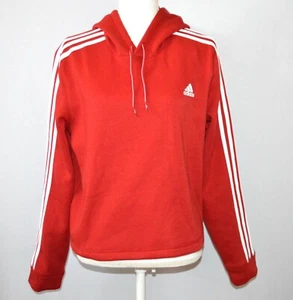 Adidas Hoodie Women's Sport Crop Red Sweatshirt Size Large - Picture 1 of 4