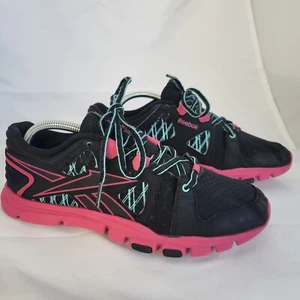 Reebok Damengröße 9,5 Laufschuhe schwarz pink 039501-114 Training Gehen Fitnessstudio - Bild 1 von 15