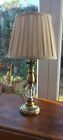 Brushed Brass Candlestick Table Lamp With Cream Shade