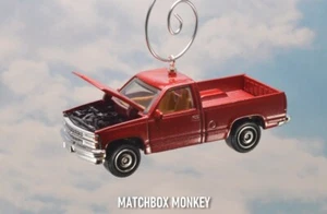 1995 Chevy C1500 Single Cab Pickup Truck Christmas Ornament Adorno Farm Burgundy - Picture 1 of 14