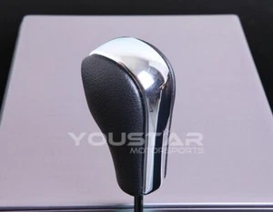 Perilla de cambio de marchas cromada de cuero genuino UK STOCK para BMW 3 5 6 7 X Series E46 E39 - Imagen 1 de 9