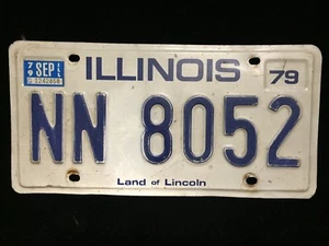 Etiqueta de matrícula vintage de vehículo de pasajeros de Illinois 1979 - Imagen 1 de 1