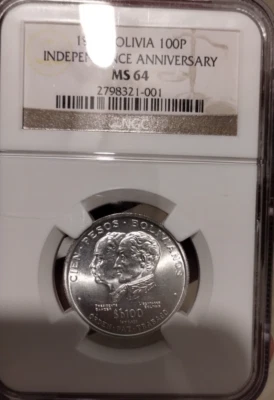 BOLIVIA  1975 - INDEPENDENCE  ANNIVERSARY (SIMON BOLIVAR & BANZER) - MS64 - Image 1 of 3