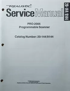 Original Realistic PRO-2005 Scanner Service & Owner’s Manuals from Radio Shack - Picture 1 of 3
