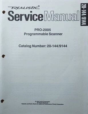 Original Realistic PRO-2005 Scanner Service & Owner’s Manuals from Radio Shack - Image 1 of 3