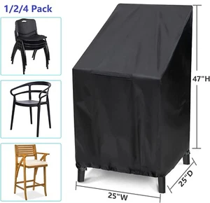 Outdoor Stackable Patio Chair Cover Waterproof Anti-UV Chair Cover w/Storage Bag - Picture 1 of 15