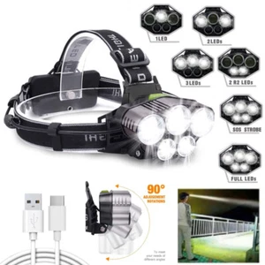 1/2X 10000LM Super Hell USB . stirnlampe SCHEINWERFER Kopflampe TASCHENLAMPE - Bild 1 von 21