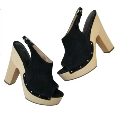 GAP Black Suede Platform Heel Size 8 Boho NEW NWOB Chunky Heel - Image 1 of 4