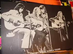 CROSBY STILLS NASH & YOUNG VINTAGE 1970 70 LIVE ROCK CONCERT POSTER -NICE! - Picture 1 of 7