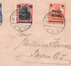 POLAND Cover GERMANIA Overprint *Poznań* 1919 Germany Surcharge {samwells}MA1900 - Picture 1 of 7