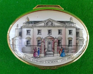 HALCYON DAYS - “KING EDWARD’S SCHOOL, BATH, 1552 - 2002” TRINKET BOX - LTD EDN. - Picture 1 of 12