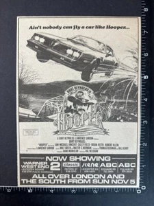HOOPER - BURT REYNOLDS MOVIE ADVERT 1979 6X8' Music Press Advert F1-2 - Imagen 1 de 1