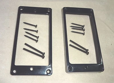 Guitarra Eléctrica METAL HUMBUCKER PICKUP RINGS SURROUNDS MIGHTY MITE BLACK 4 Foto 1 de 2