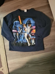 Boy's Star Wars OG trilogy graphic Gymboree Sweatshirt sz 7-8 Blue pullover  - Picture 1 of 4