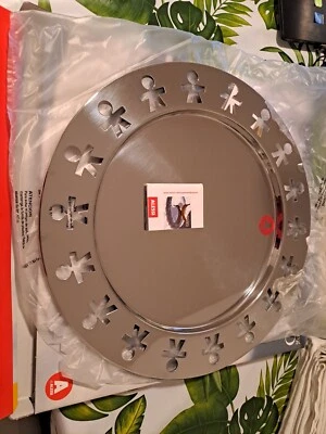 Vassoio Alessi Girotondo King Kong e porta oggetto argento e madreperla - Immagine 1 di 4