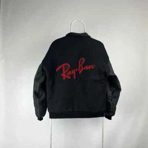 Vintage RayBan Bomber Olympic games 90s leather wool size L - Picture 1 of 4