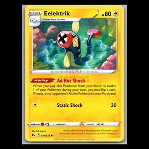 Pokemon Card - Eelektrik - 048/159 - Non Holo - English - Crown Zenith - Picture 1 of 1