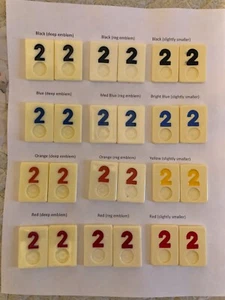 SINGLE REPLACEMENT RUMMIKUB (1980-1990 editions) game piece #2 - Choose color - Picture 1 of 3