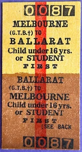 VR Ticket - MELBOURNE (GTB) to BALLARAT - Child u'16 or Student First Return - Picture 1 of 2