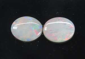 Australian White/Precious Opal 10x8mm Coober Pedy Natural 2 Stone Parcel - Picture 1 of 7