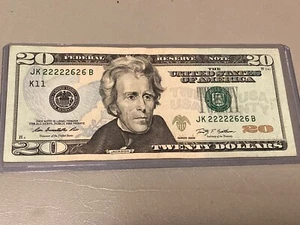 2009 $20 Dollar FANCY Serial BINARY bill RARE 6- 2’s Fancy GREAT EYE APPEAL!! - Picture 1 of 6