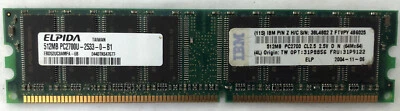 512MB Elpida IBM P/N: 38L4802 DDR Desktop RAM Memory PC-2700 DDR-533 - Image 1 of 2