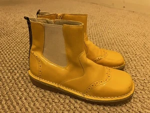 Mini Boden Yellow Leather Ankle Boots Size EU 35 US 3.5 Kid Youth - Picture 1 of 8