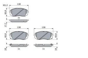 BOSCH 0986494559 Kit pastiglie freno per HYUNDAI i40 I (VF), i40 I CW (VF), ix35 - Foto 1 di 8