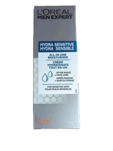 L'OREAL MEN EXPERT HYDRA SENSITIVE ALL IN ONE MOISTURISER FACE CREAM 75ml BOXED - Picture 1 of 3