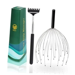 YEZY Head Massager 28 Fingers Head Scratcher Scalp Massager, Back Black - Picture 1 of 8