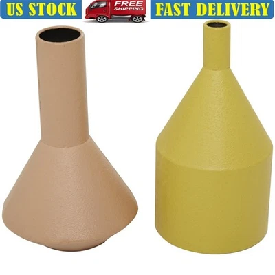 Vaso de metal rústico multicolorido conjunto de 2 ferro decorativo decoração interna para casa novo - Imagem 1 de 4